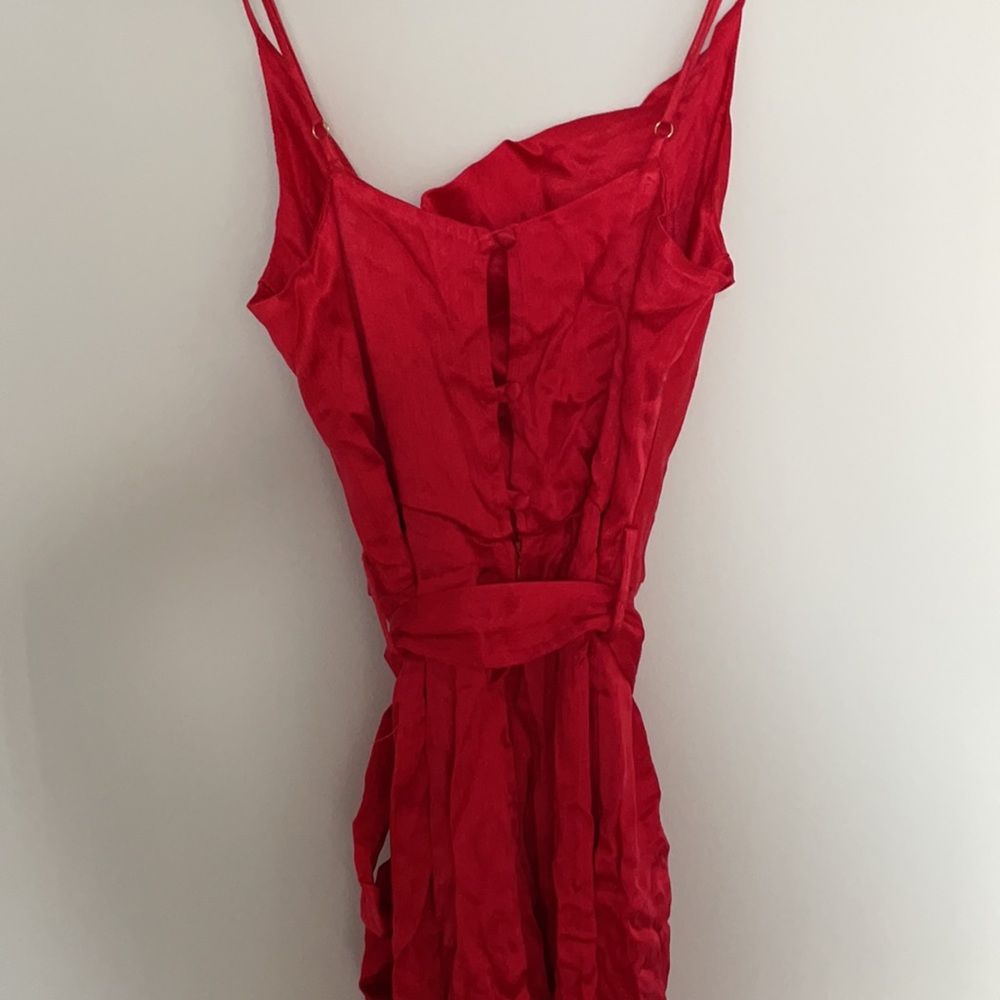 Rocio Solid Jumpsuit In Red Karina Grimaldi Small - image 8